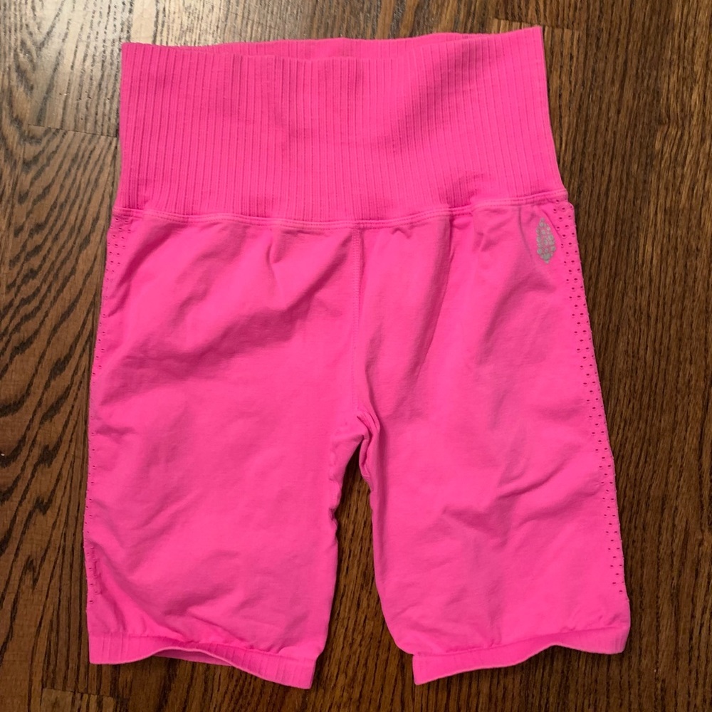 Free People. Size M. Hot pink color. Good karma bike shorts. Run a little small